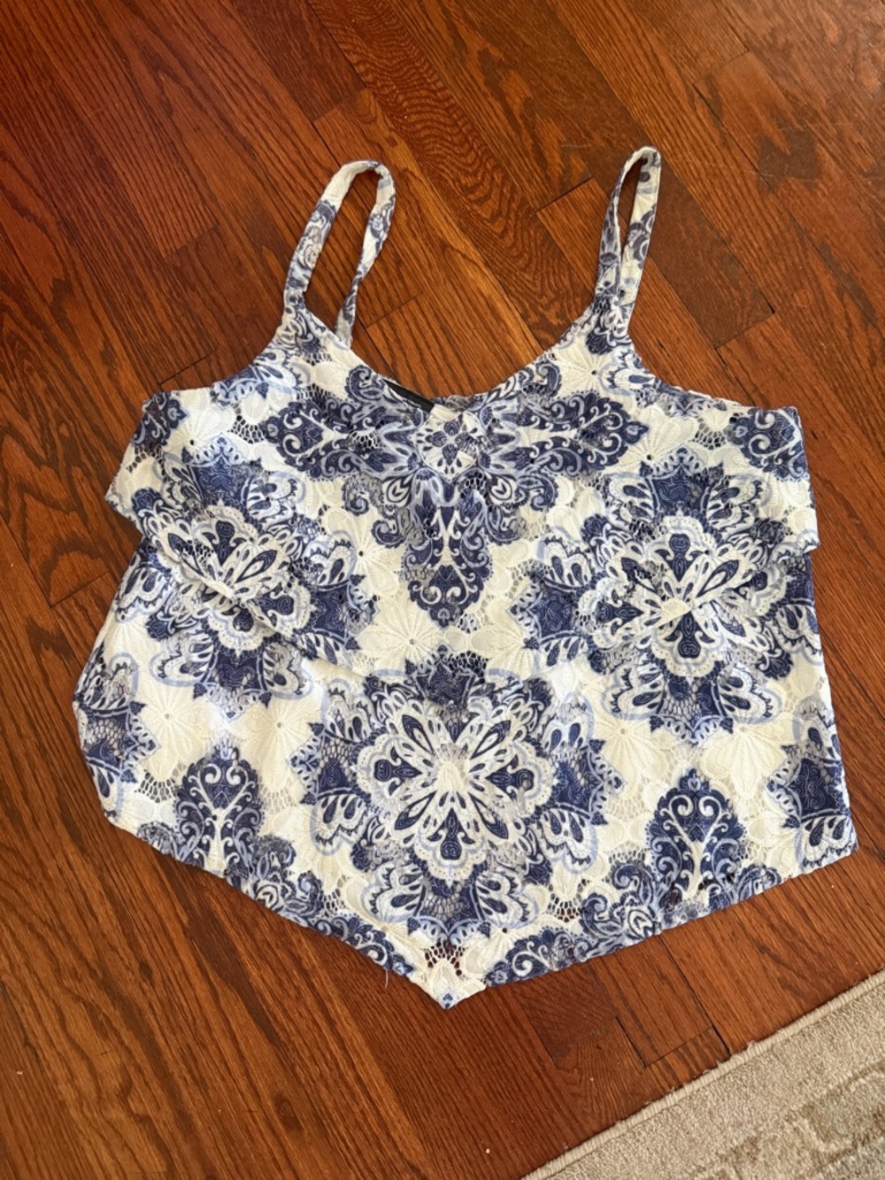 💥✨5 for $60✨INC International Concepts Blue and White Printed Camisole